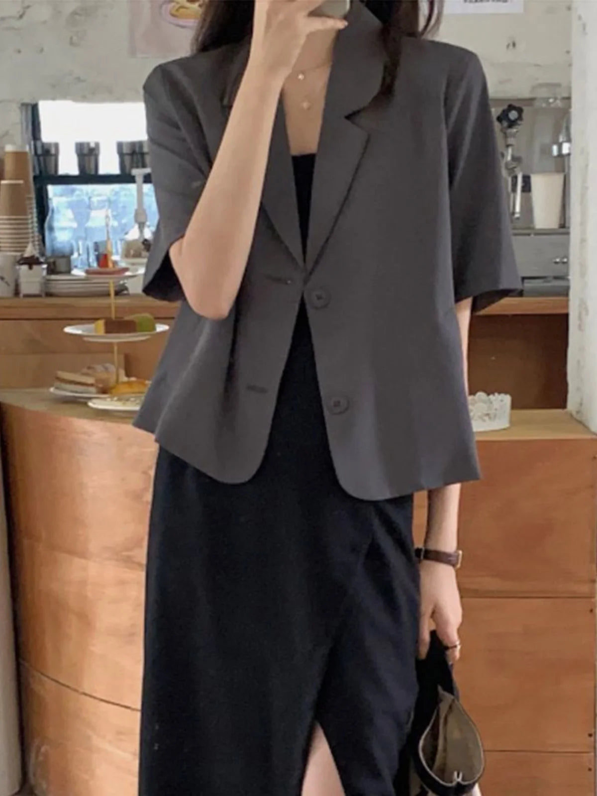 Women Winter Coats Office Wear Woman Pastoral Single-Row Buttoned-Up Dark Feeling Polka Dot Hanging College Sequined Dye