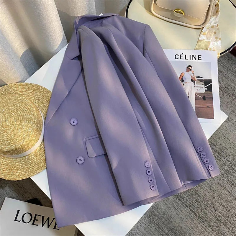 Casual Office Lady Blazer Women 2024 Fashion Long Sleeve Jacket Blazers Femme Outwears Coat Autumn Winter Clothes