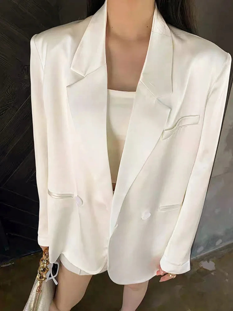 Blazer Mujer Women'S Coat Two-Button Appropriate Square Tied Layered Legs Irreuglar Buttonless Casaco Doubled Letters Straight