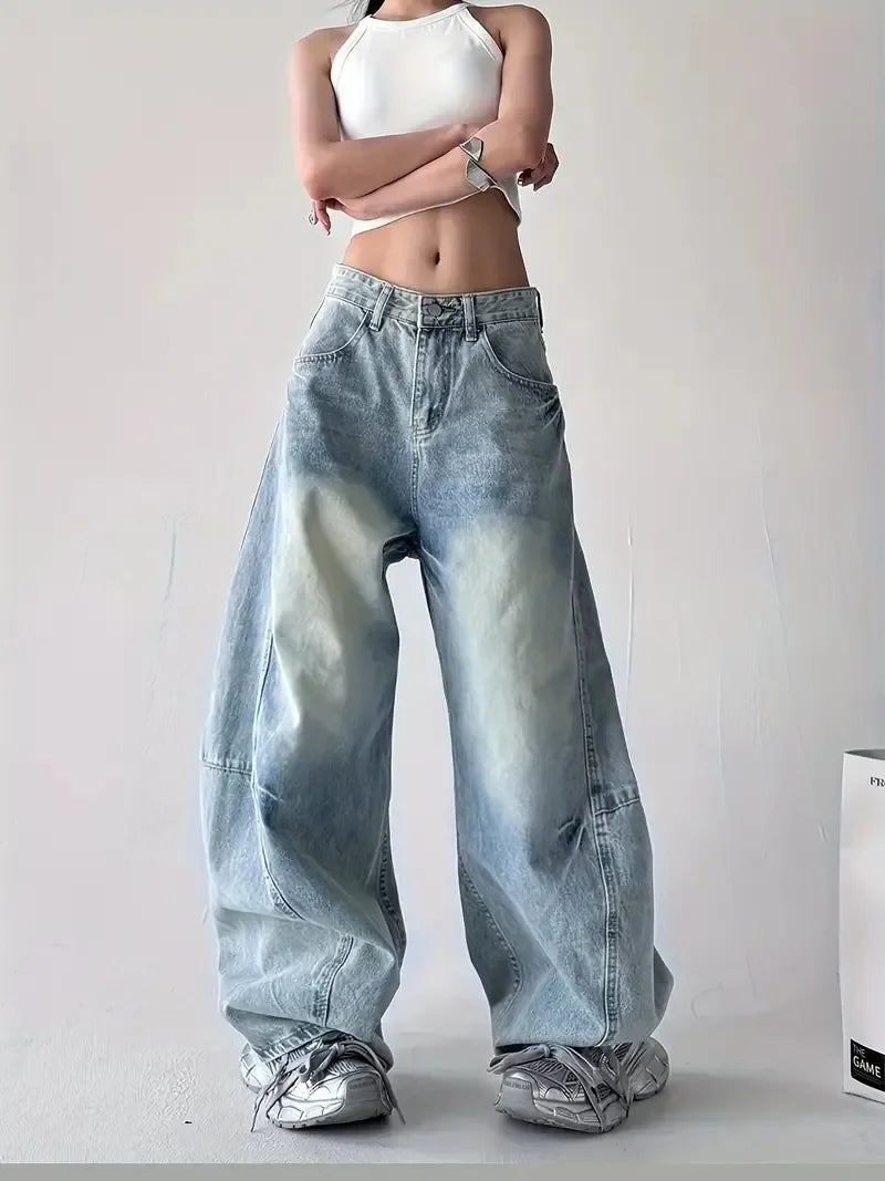 Loose hip hop street jeans jeans street women's sports trend jeans are versatile and casual and slim for all seasons