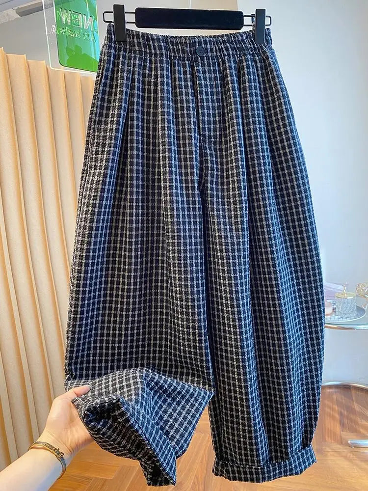 Women Loose Casual Pants 2025 New High Waist Wide Legs Trousers Korean Fashion Versatile Female Cropped Pants